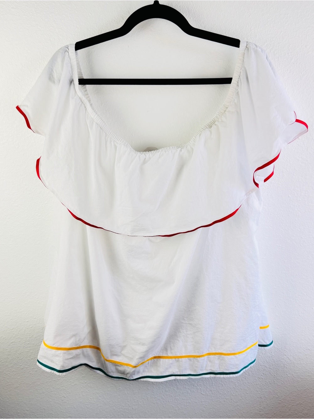 Lane Bryant White Ruffle Off Shoulder Sleeveless Blouse Top Size 22/24